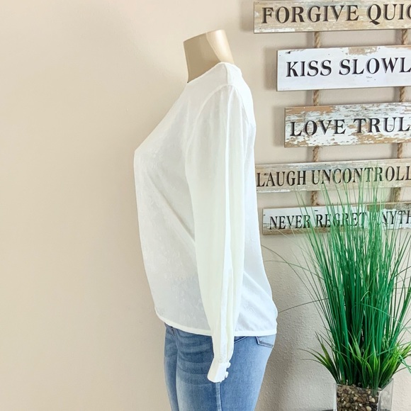 LIZ CLAIBORNE | Vintage 80's Button Up Blouse Sz 4 White - Picture 2 of 8